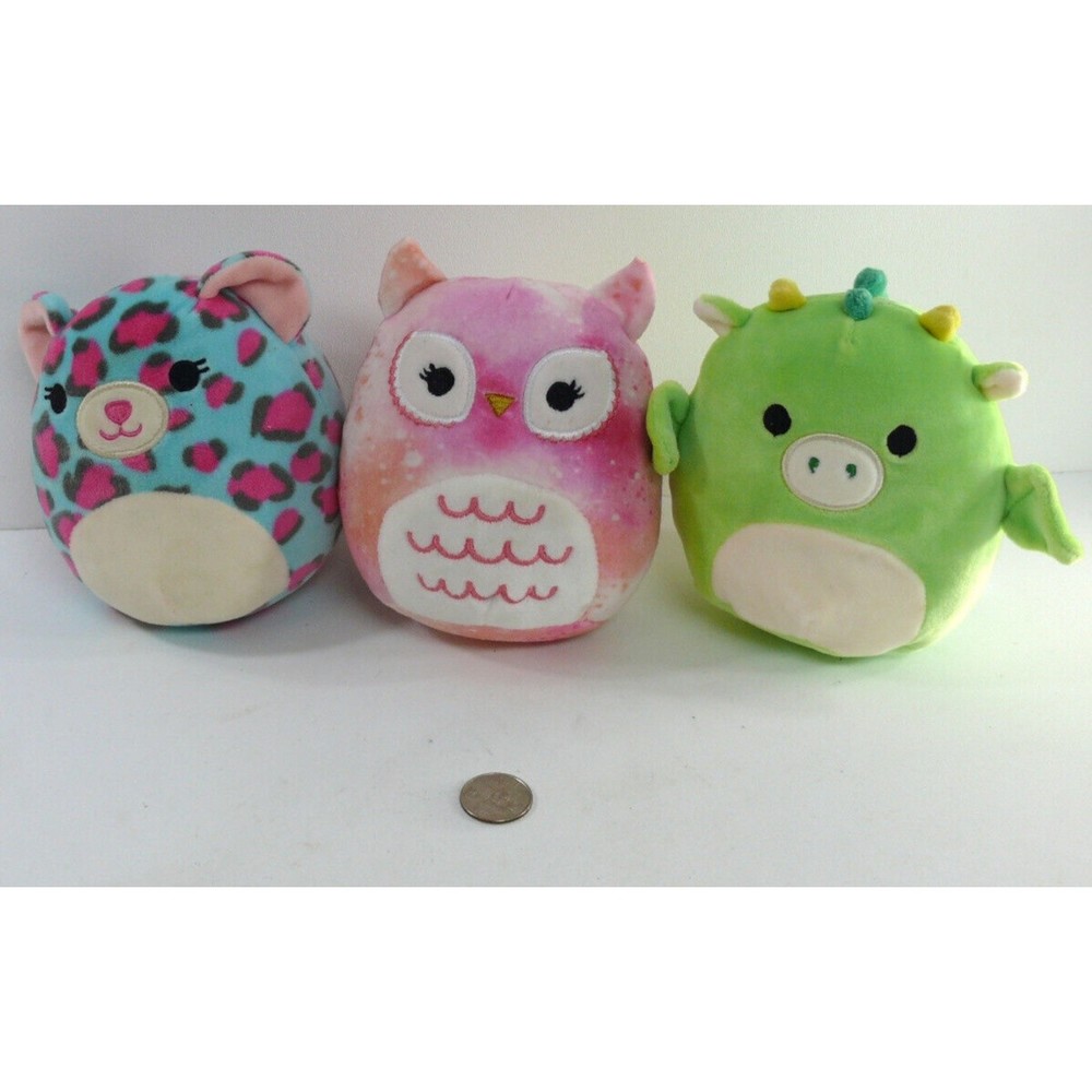 3 - Squishmallows 5" Olalla bird Chelsea cheetah Dexter dragon Plush Kellytoy